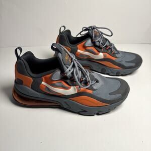 Nike Air Max 270 React GS Orange Gray Youth 6.5Y Sneakers BQ0103-006